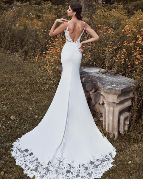 Robe de mariée sirène dos nu dentelle