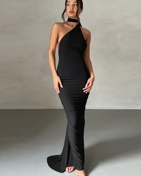Robe sirène demoiselle d’honneur Noir / 36