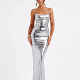 Robe sirène gris à bretelles Argentée / 34