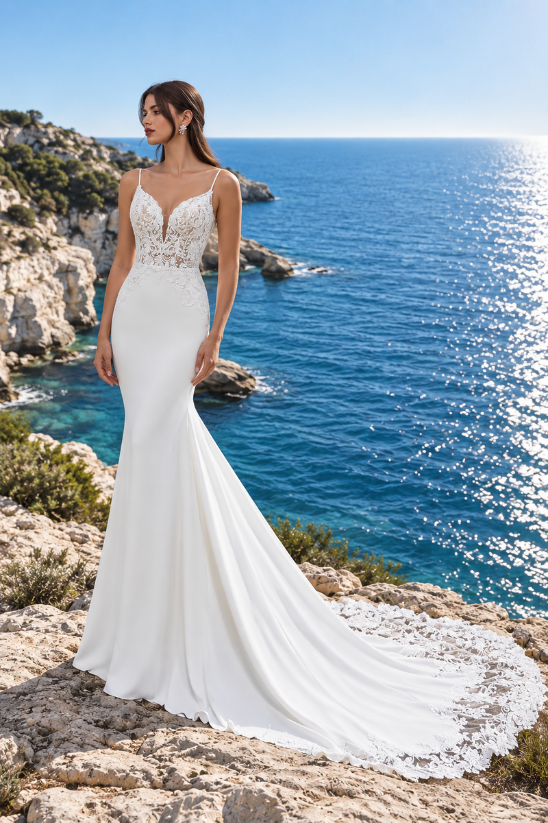 Robe de mariée sirène dos nu dentelle