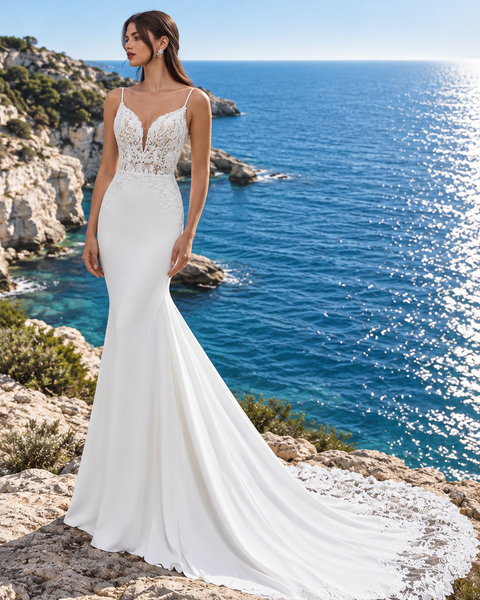Robe de mariée sirène dos nu dentelle