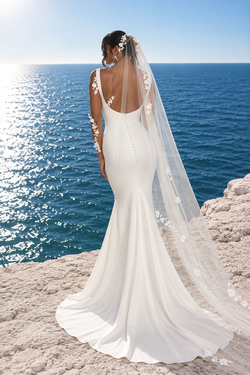 Robe de mariée sirène décolleté carré