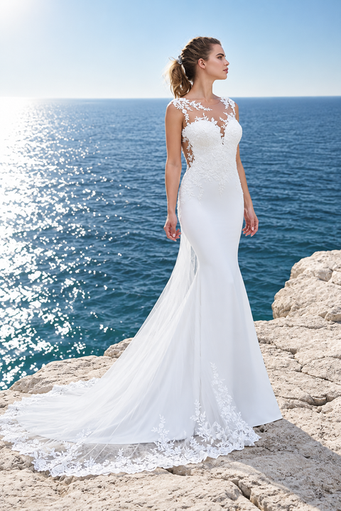 Robe mariée sirène longue traîne