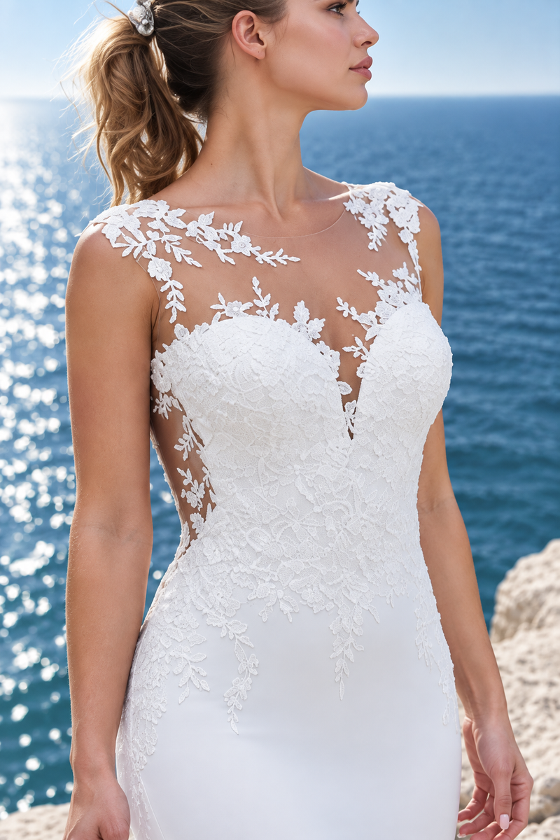 Robe mariée sirène longue traîne