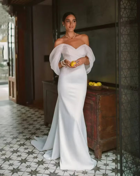 Robe blanche sirène cocktail