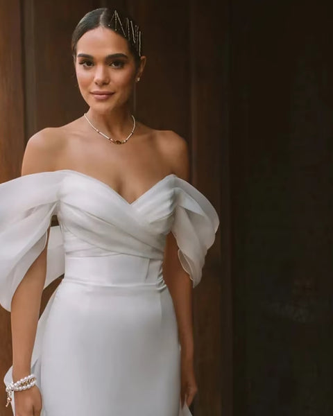 Robe blanche sirène cocktail femme