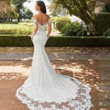 Robe de mariée sirène dos nu avec dentelle