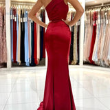 Robe de soirée rouge sirène longue
