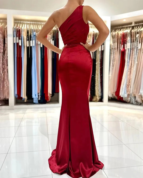 Robe de soirée rouge sirène longue