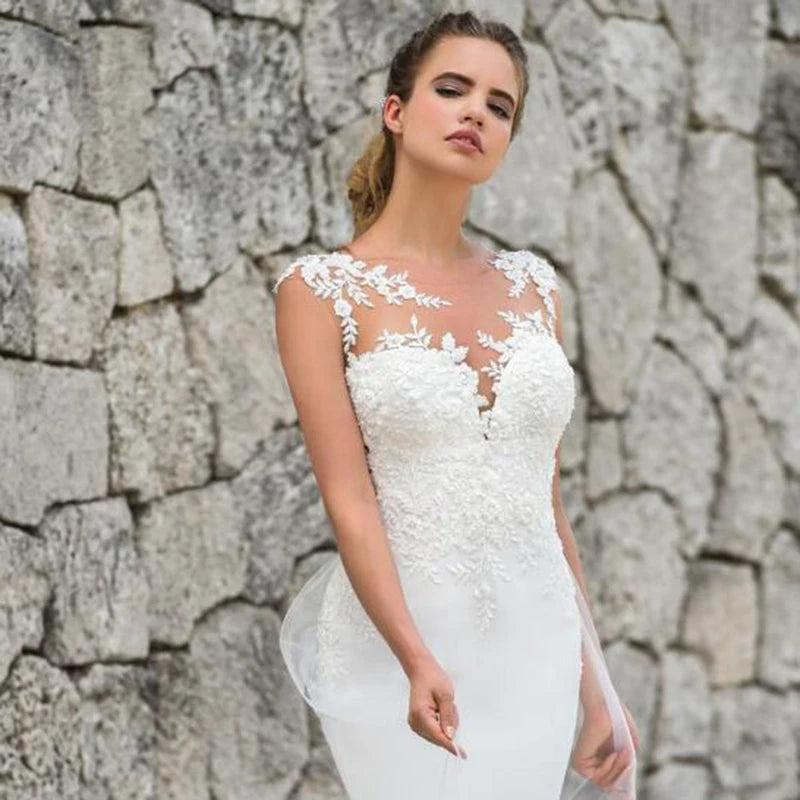 Robe mariée sirène longue traîne