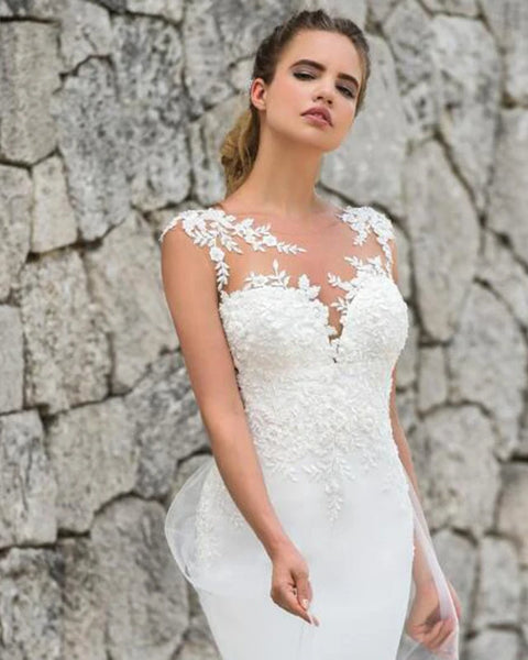 Robe mariée sirène longue traîne