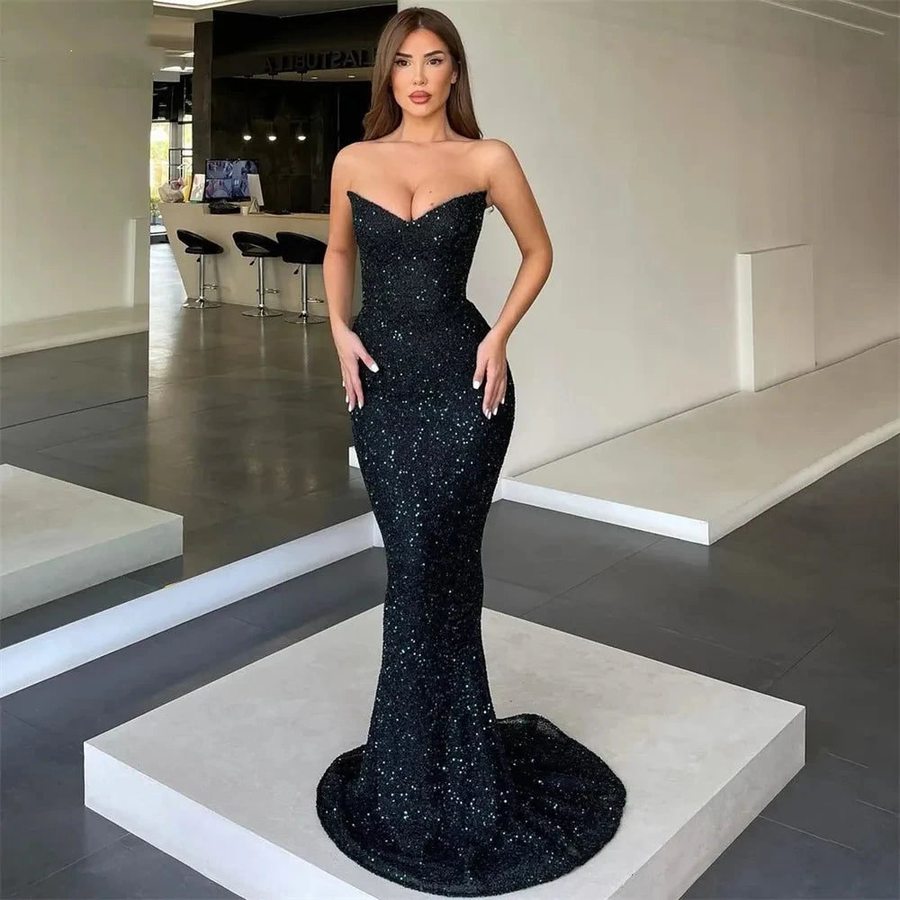 Robe sirène bustier noir