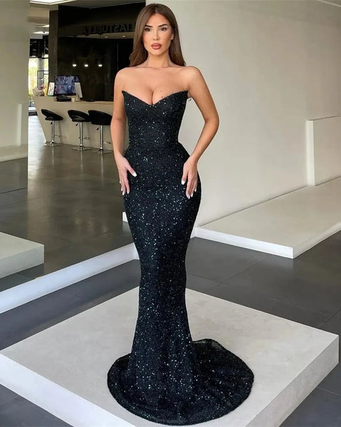 Robe sirène bustier noir