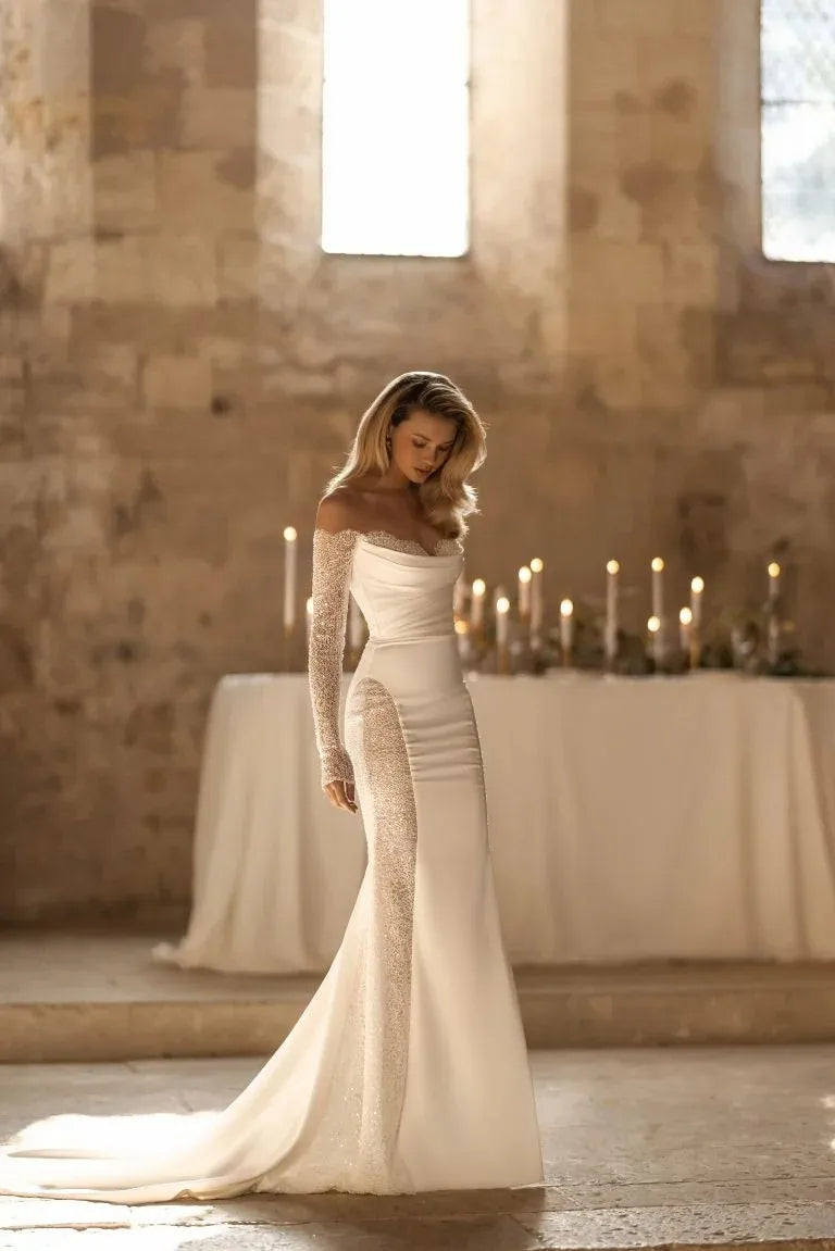 Robe sirène paillette mariage femme
