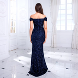 Robe sirène bleu pailleté