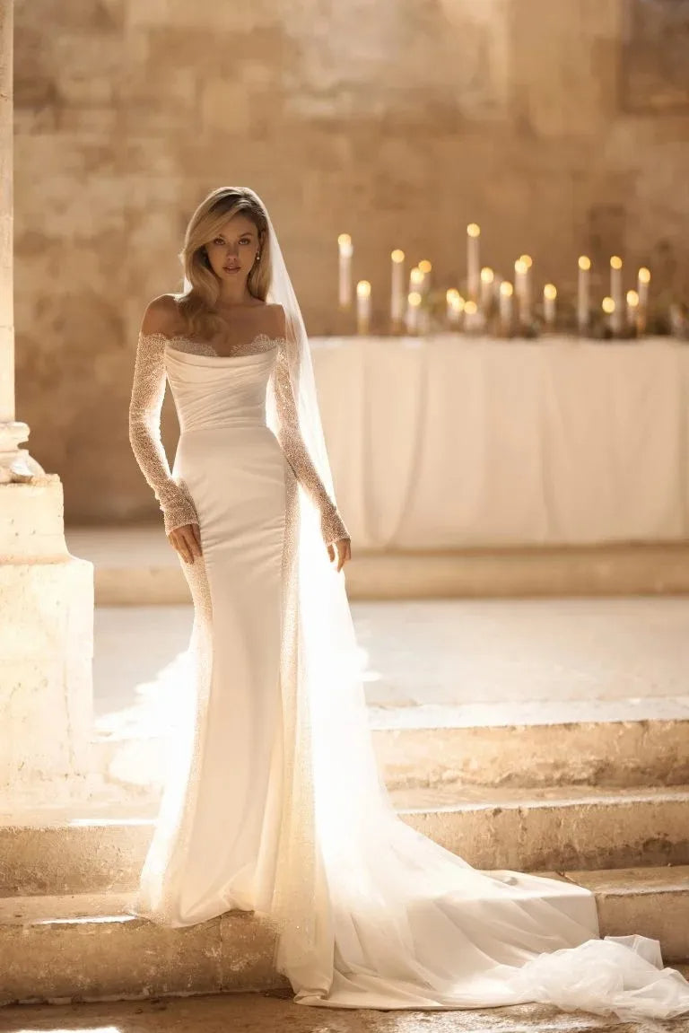 Robe sirène paillette mariage bustier
