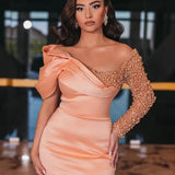 Robe sirène rose poudré