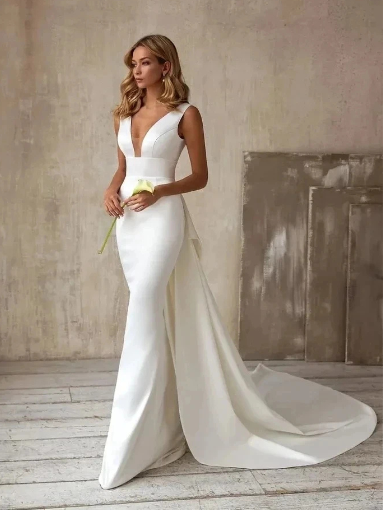 Robe de mariée sirène simple Blanc / 32
