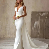 Robe de mariée sirène simple Blanc / 32