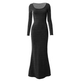 Robe de soirée sirène manche longue