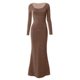 Robe de soirée sirène manche longue