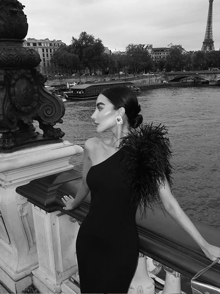 Robe de soirée sirène noire