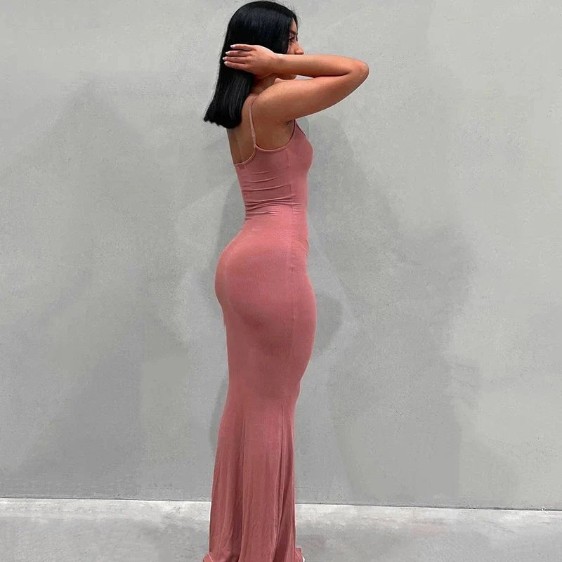 Robe sirène corail minimaliste