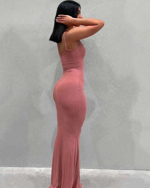 Robe sirène corail minimaliste