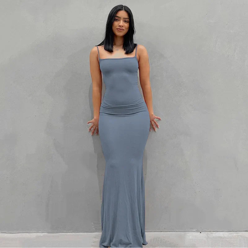 Robe sirène corail minimaliste Bleu / XS