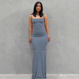 Robe sirène corail minimaliste Bleu / XS