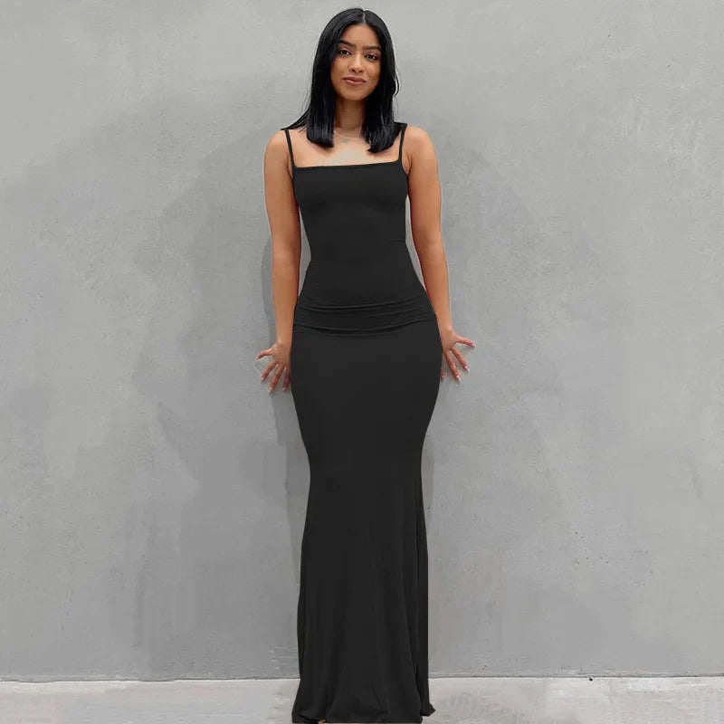 Robe sirène corail minimaliste Noir / XS