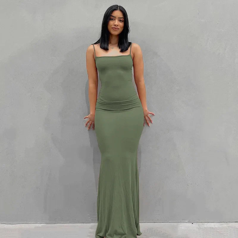 Robe sirène corail minimaliste Vert / XS