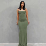 Robe sirène corail minimaliste Vert / XS