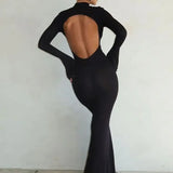 Robe sirène évasée noire