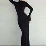 Robe sirène évasée noire