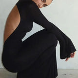 Robe sirène évasée noire