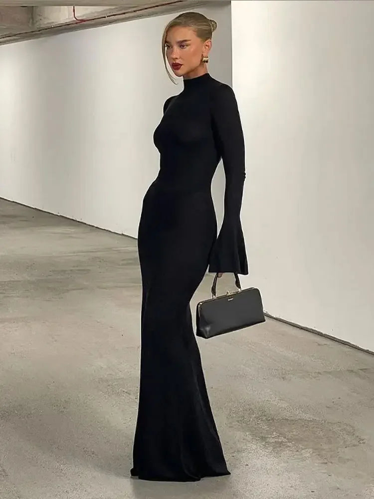 Robe sirène évasée noire Noir / S